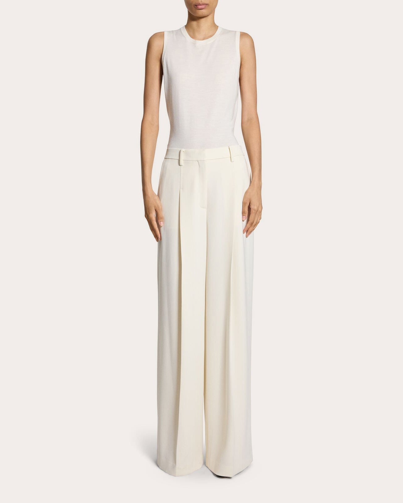 Admiral Crepe Pleated Wide-Leg Trousers