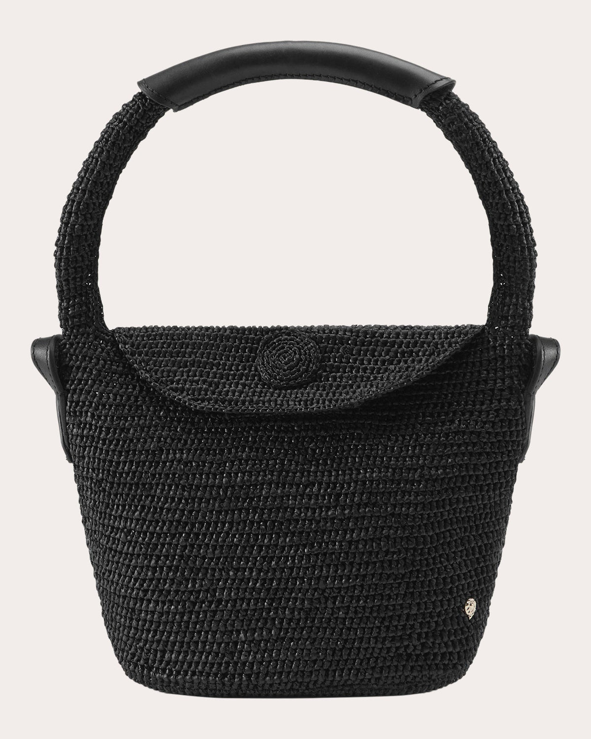 Yala Crocheted Raffia Mini Drawstring Sac Bag