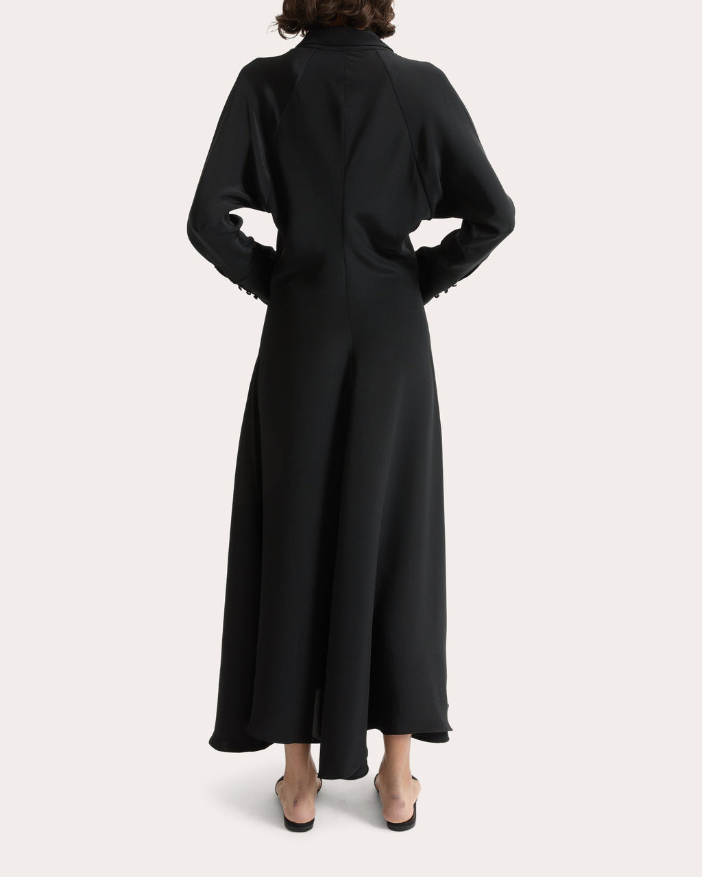 Lea Silk Crepe Collared A-Line Dress