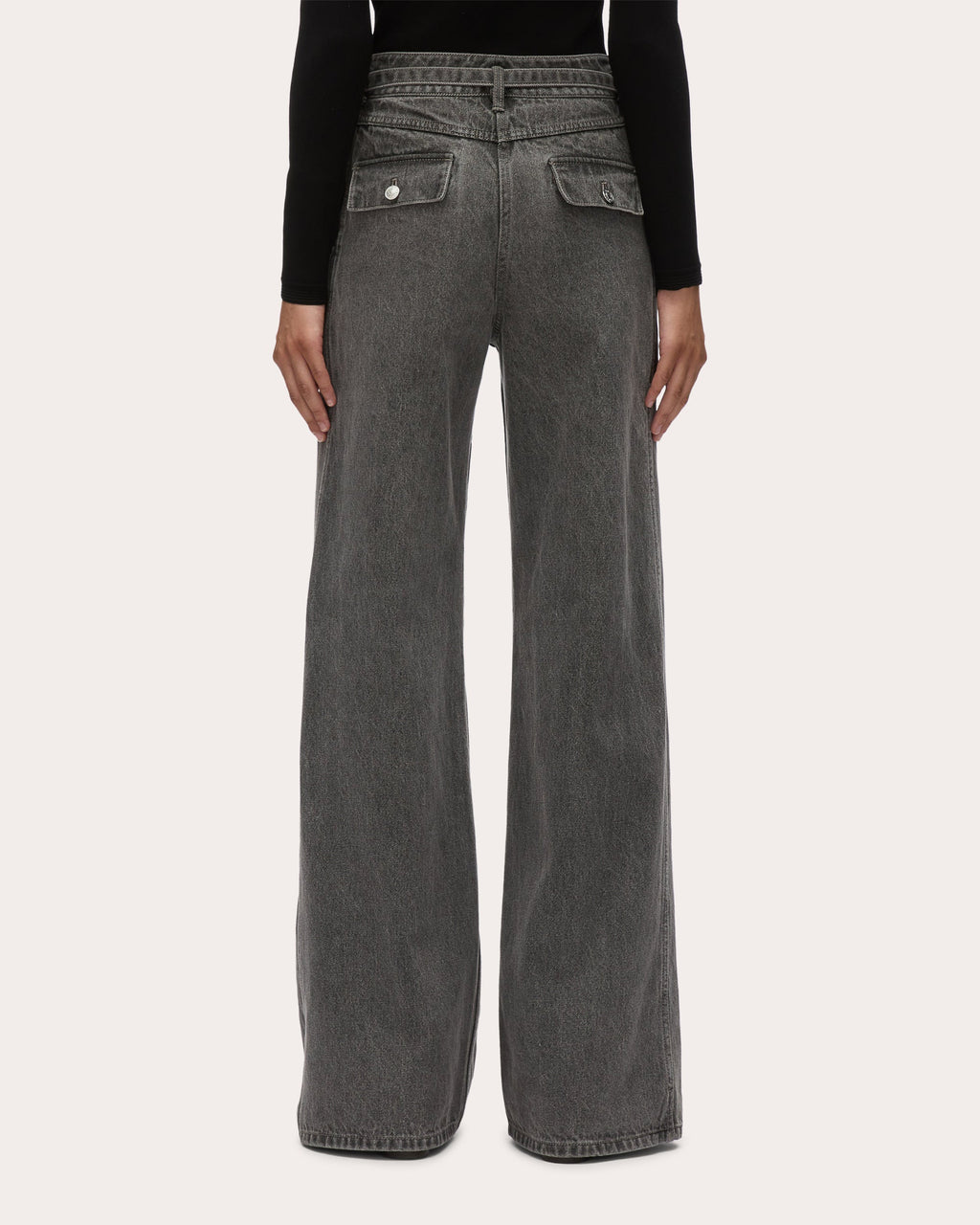 Acid Wash Belted Cargo Jeans