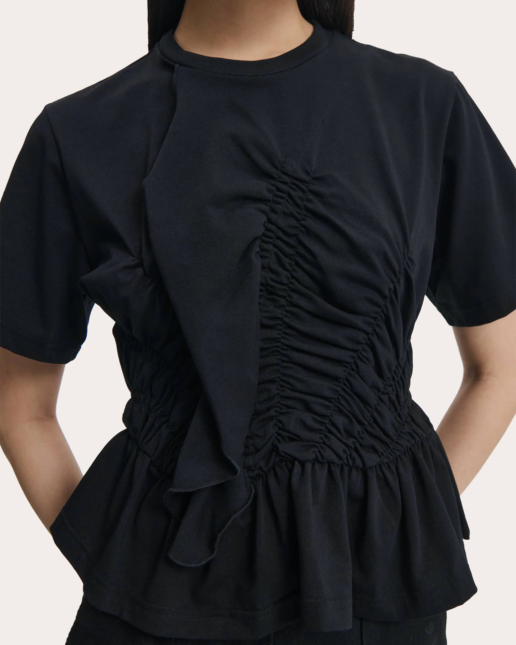 Ace Jersey Shirred Ruffle T-Shirt