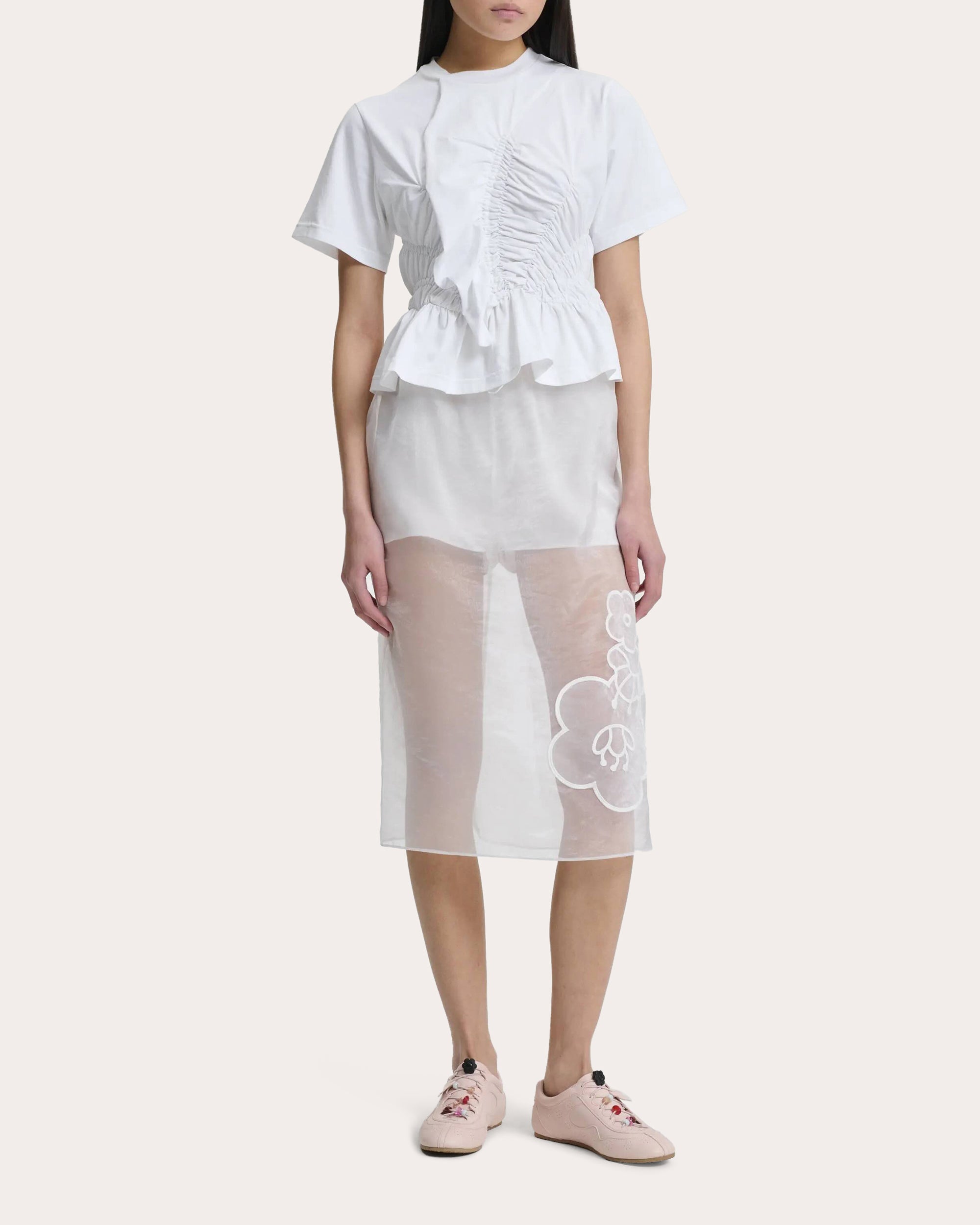 Ace Jersey Shirred Ruffle T-Shirt