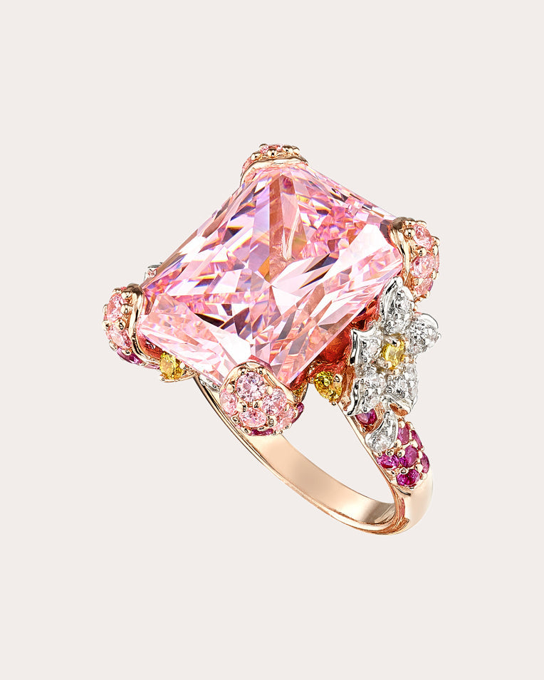 Cinderella 18K Gold and Rhodium Vermeil Lab-Grown Sapphire and Diamond Ring