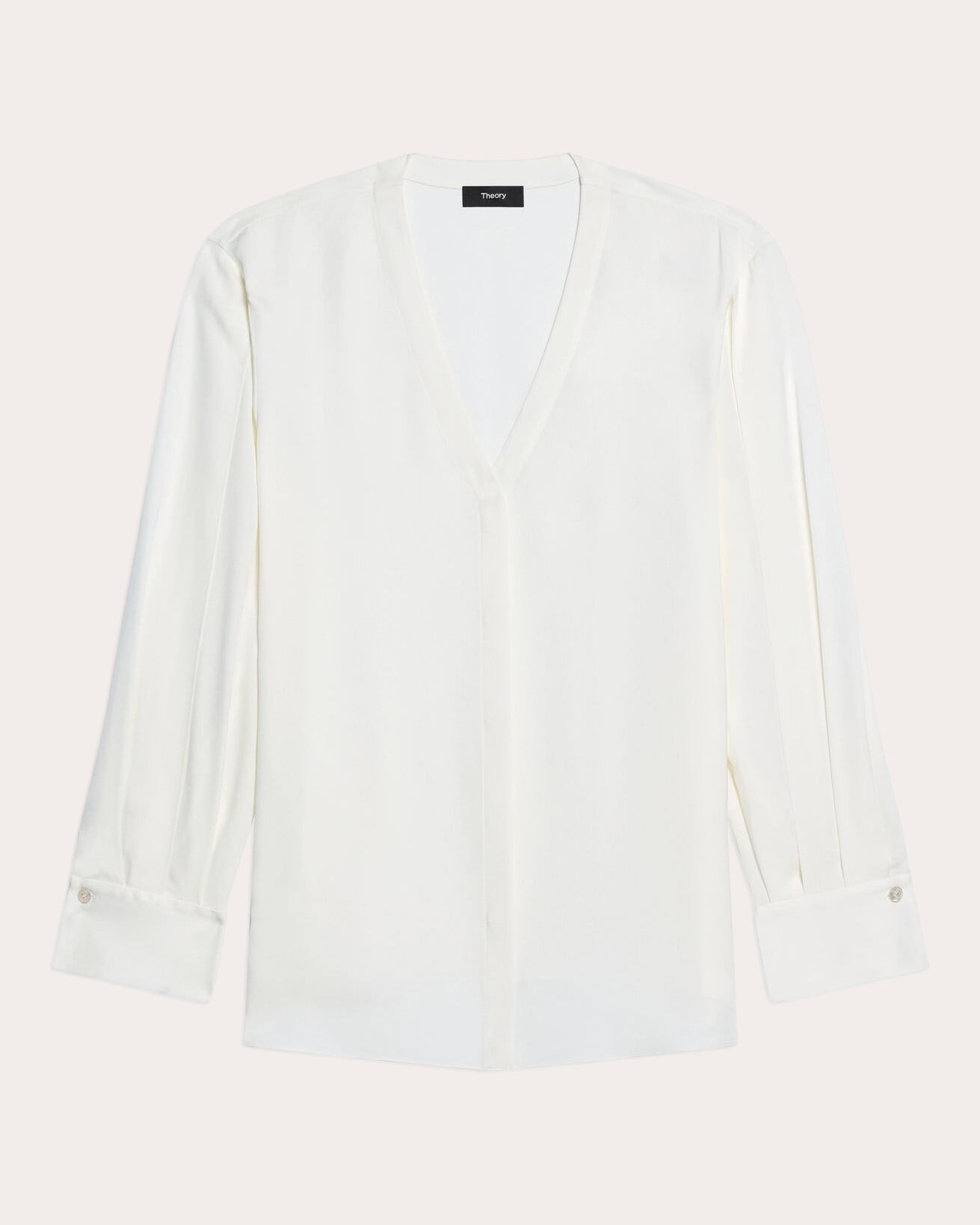 Silk Georgette Blouson-Sleeve Blouse