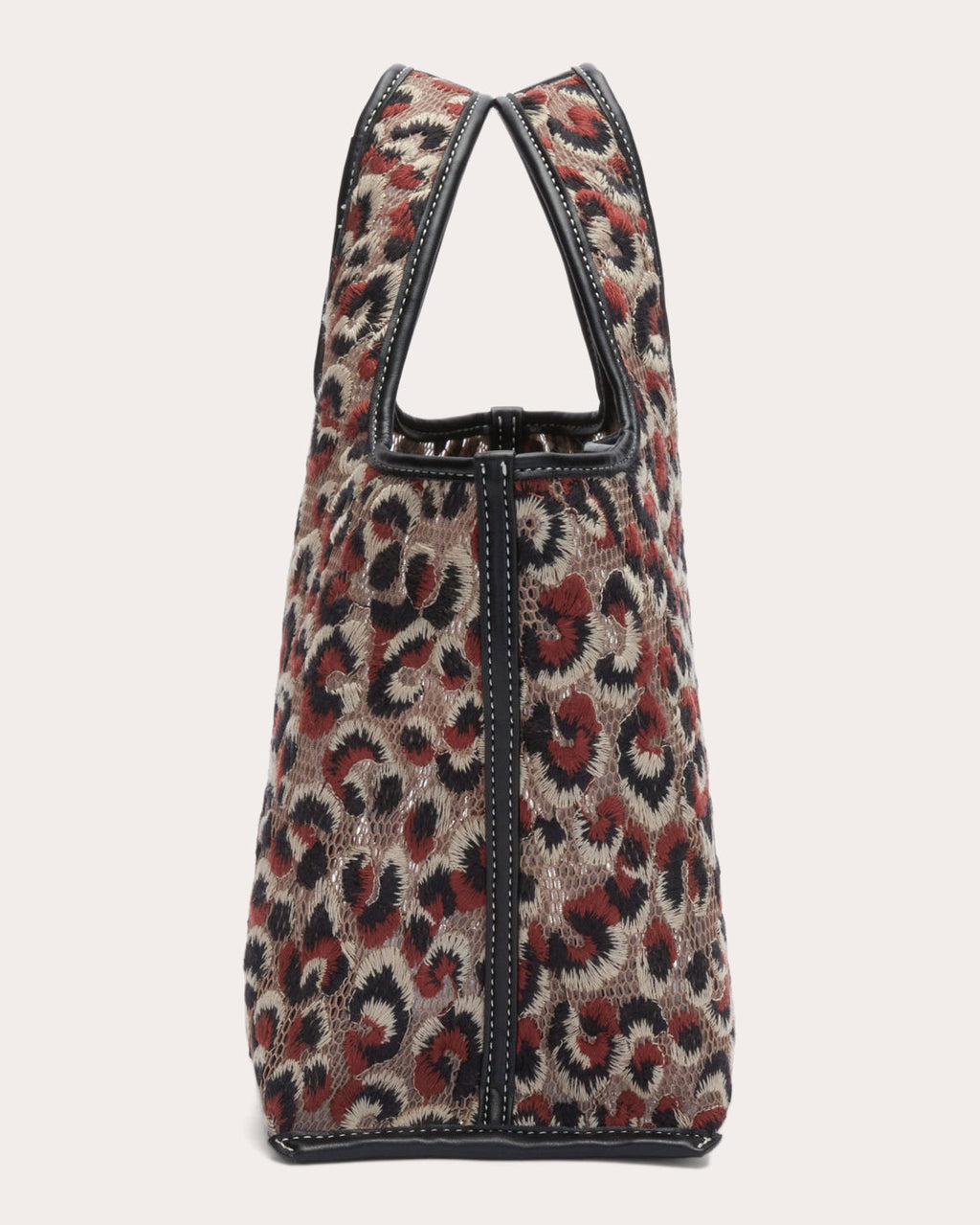 Mini Embroidered Leopard Mesh Market Tote