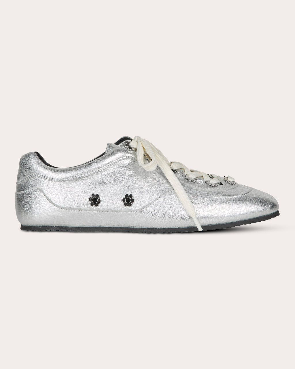 Blaise Floral Stud Metallic Leather Sneaker