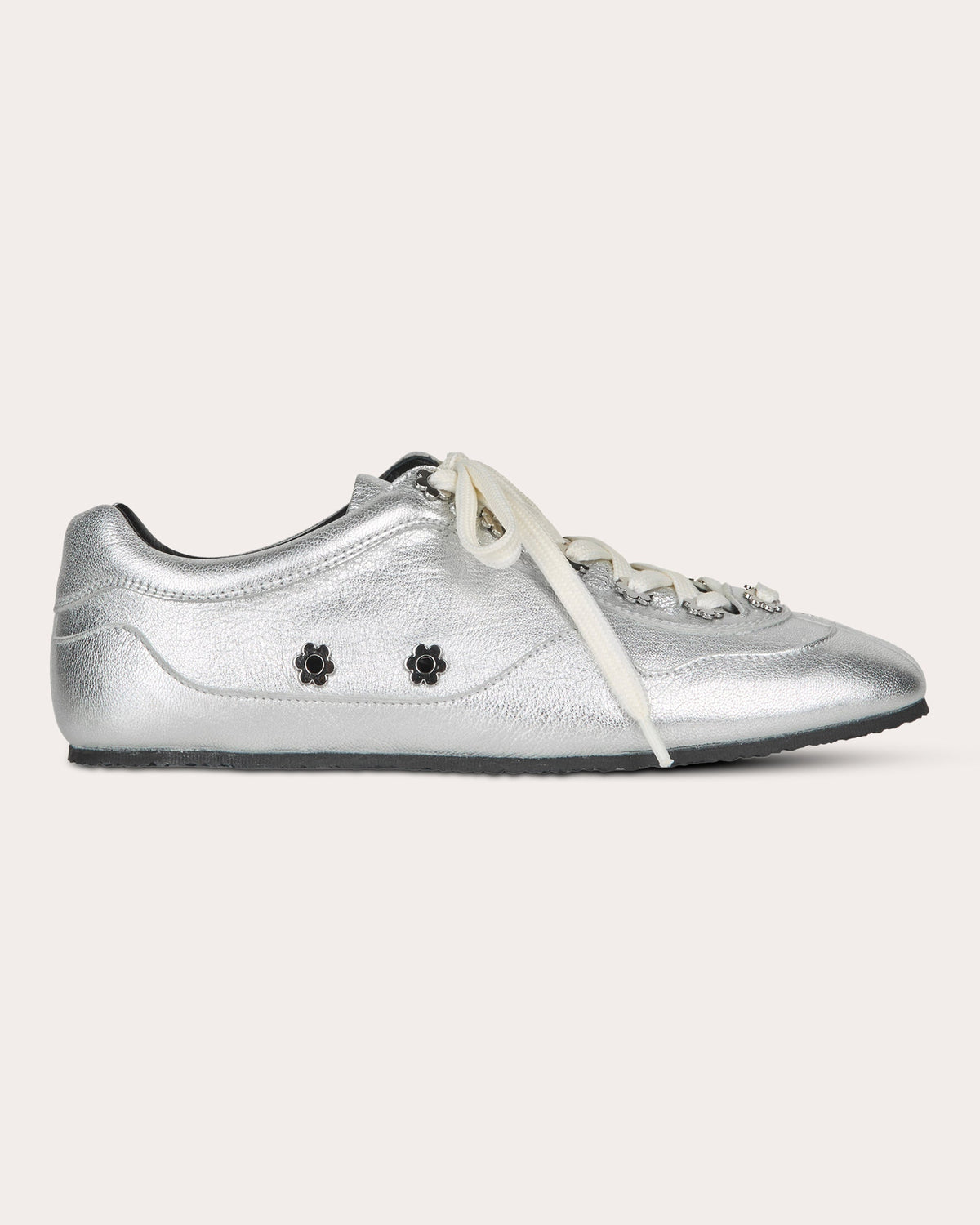 Blaise Floral Stud Metallic Leather Sneaker