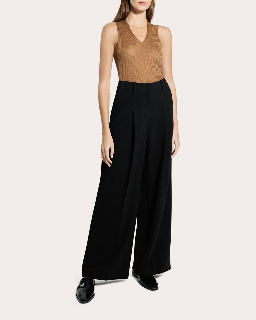 Admiral Crepe Pleated Wide-Leg Trousers