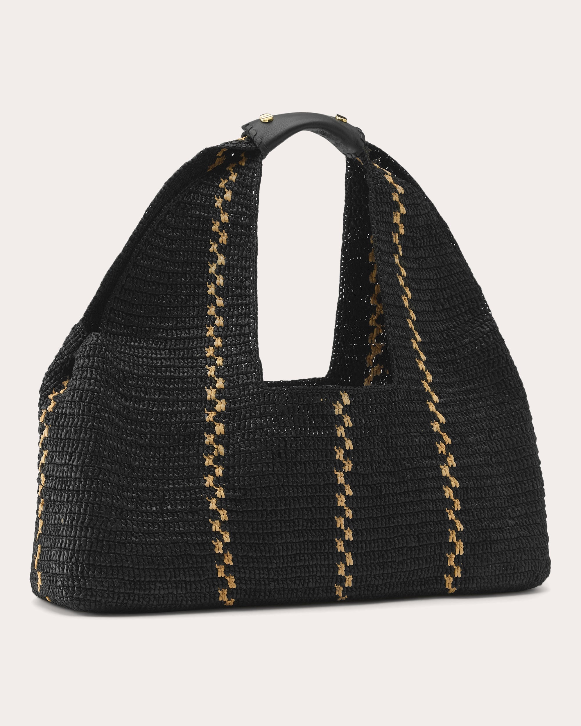 Large Euphoria Stitched Raffia Shoulder Bag