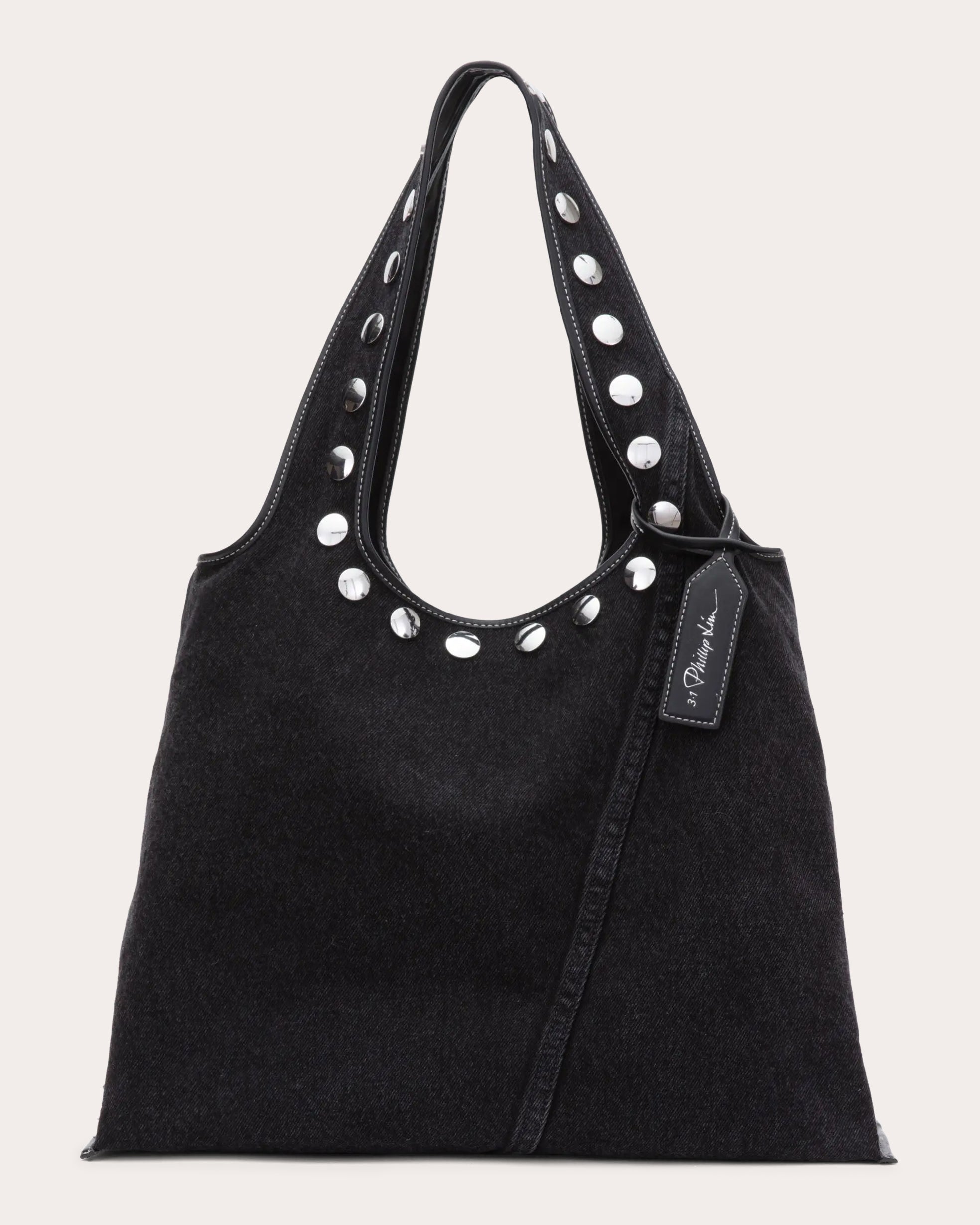 Market Studded Washed Denim Tote