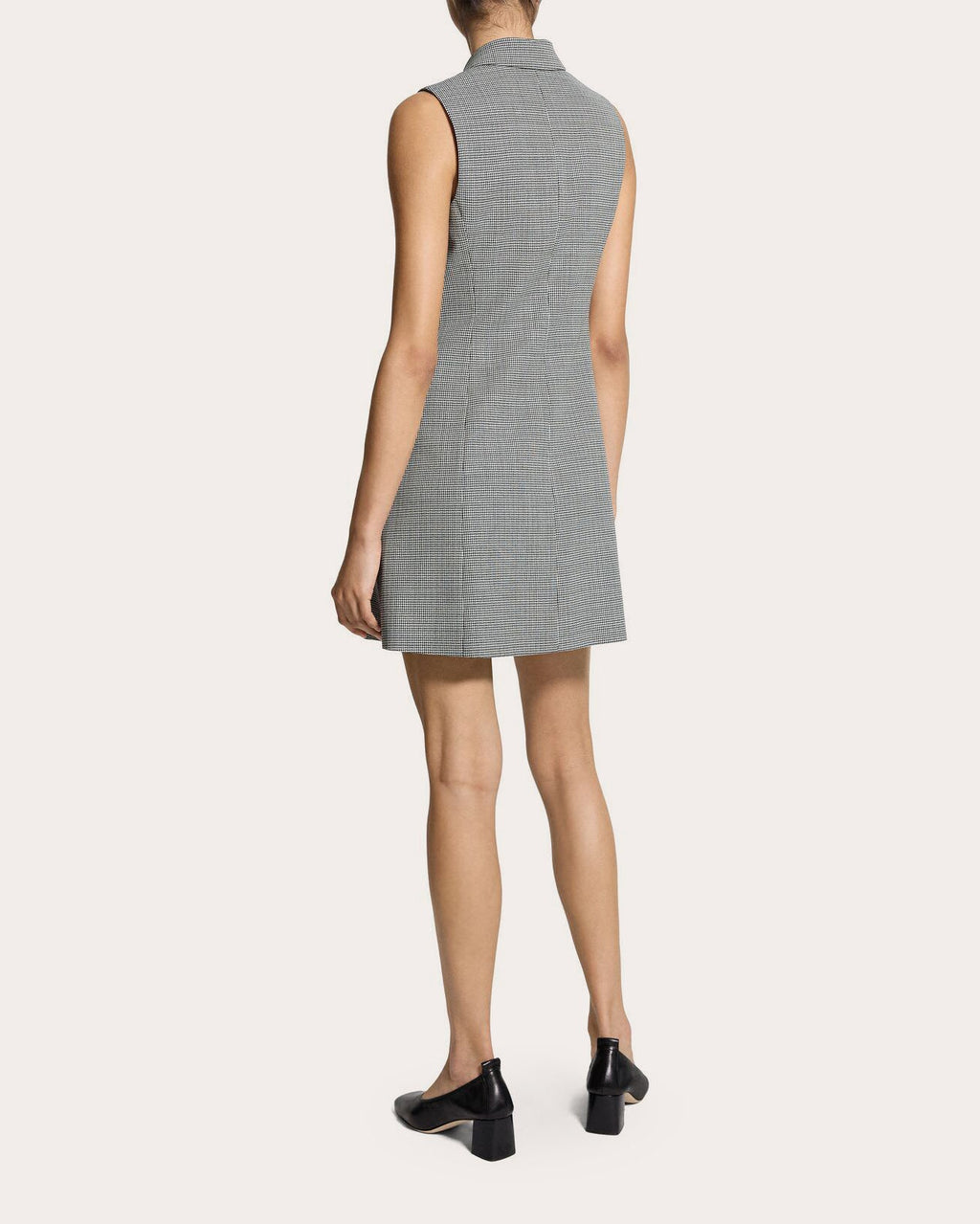Plaid Wool Twill Sleeveless Blazer Dress