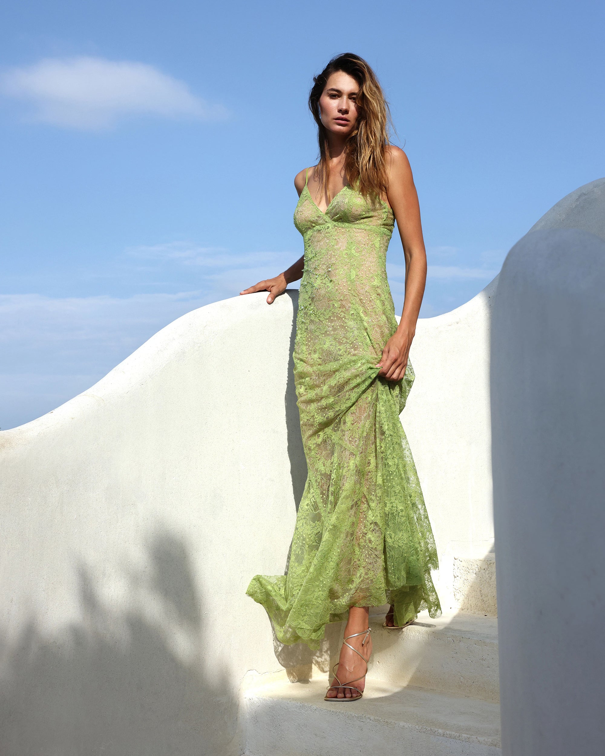 Marino Embroidered-Lace Dress