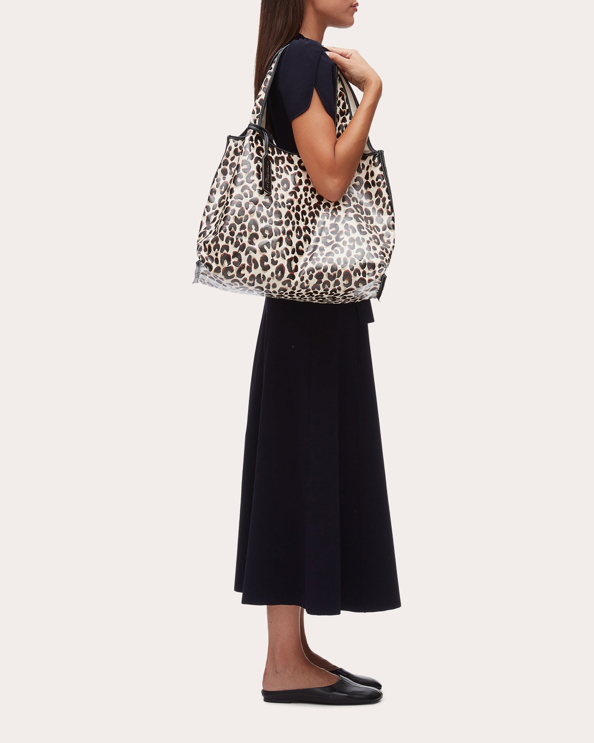 Leopard Coated Canvas Market Tote