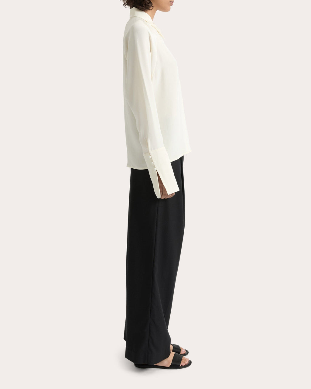 Lea Silk Crepe Collared Shirt