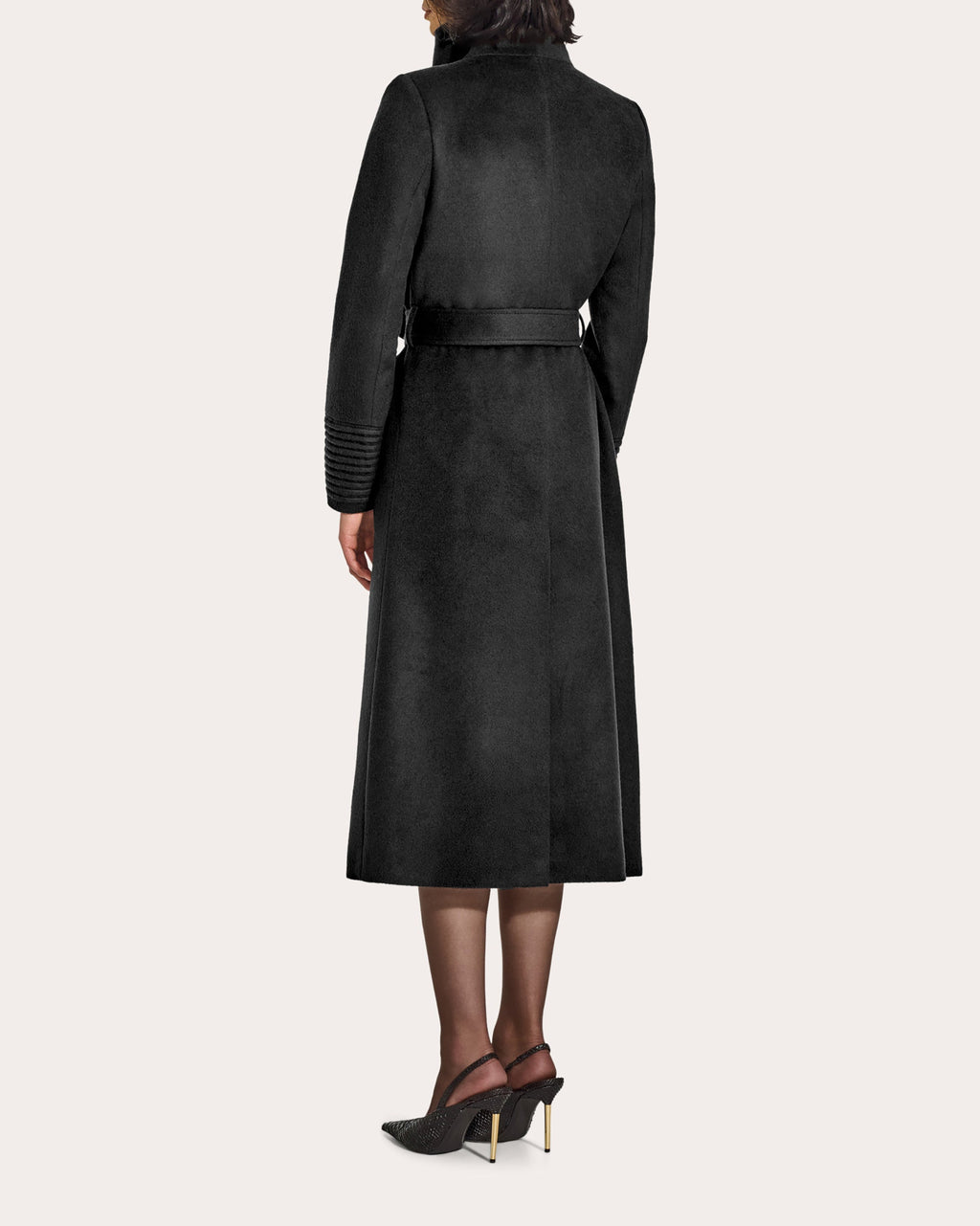 Baby Alpaca Funnel Collar Long Wrap Coat