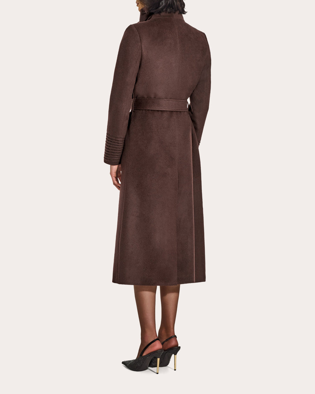 Baby Alpaca Funnel Collar Long Wrap Coat