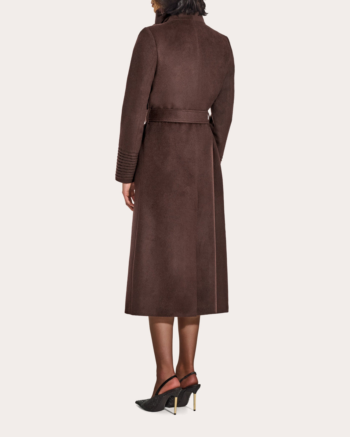 Baby Alpaca Funnel Collar Long Wrap Coat