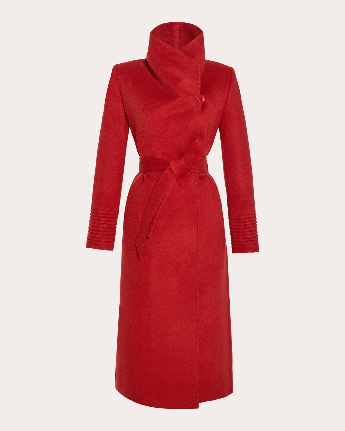 Baby Alpaca Funnel Collar Long Wrap Coat