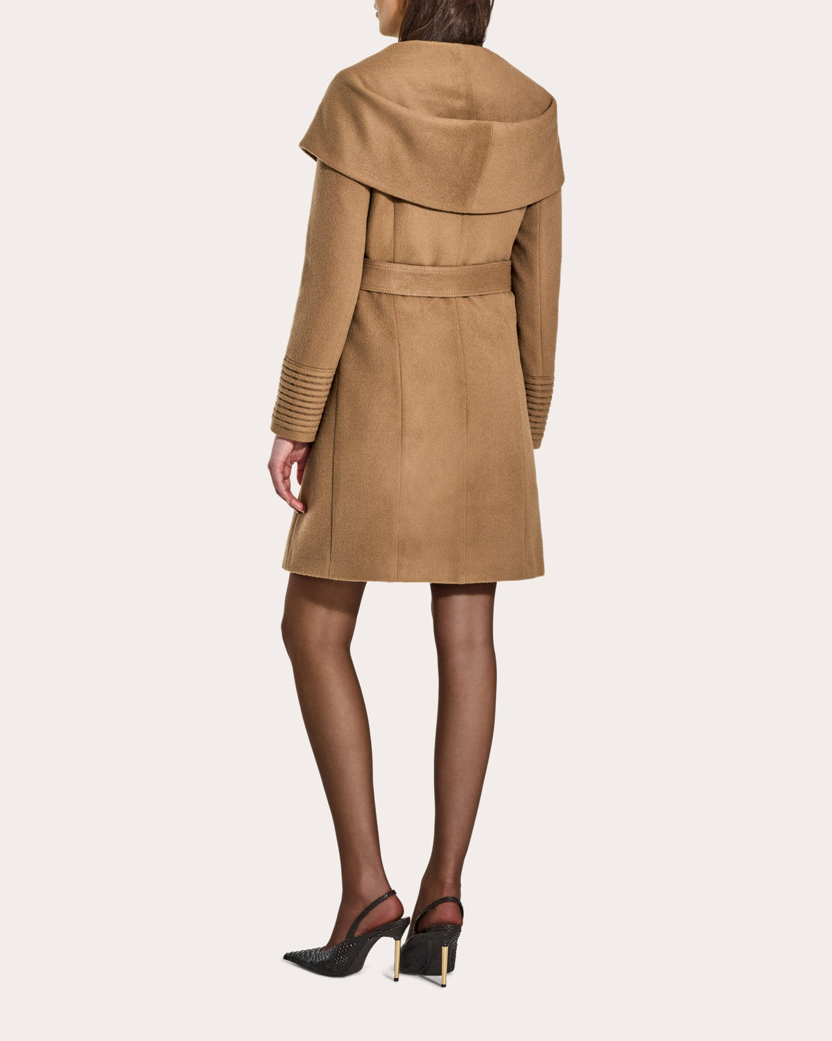 Baby Alpaca Hooded Midi Wrap Coat