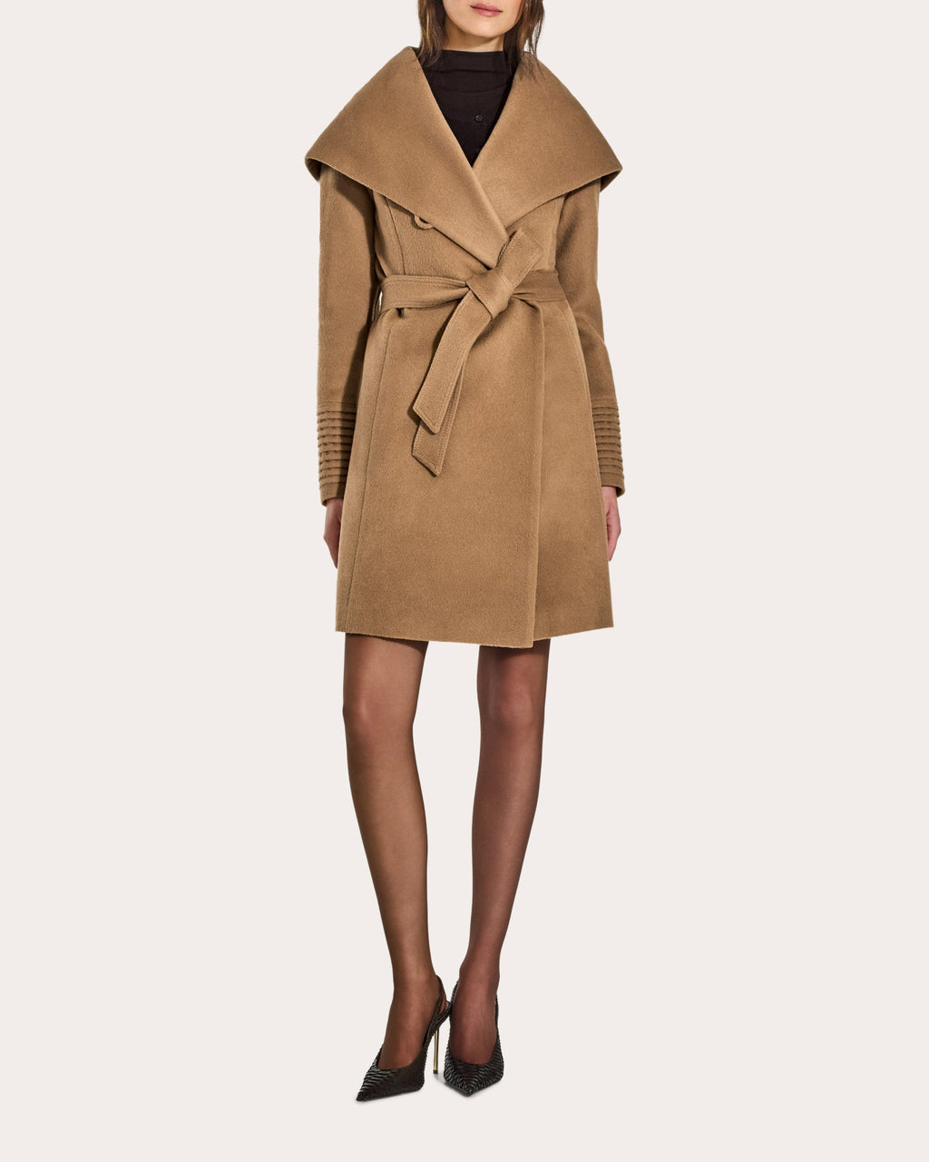 Baby Alpaca Hooded Midi Wrap Coat