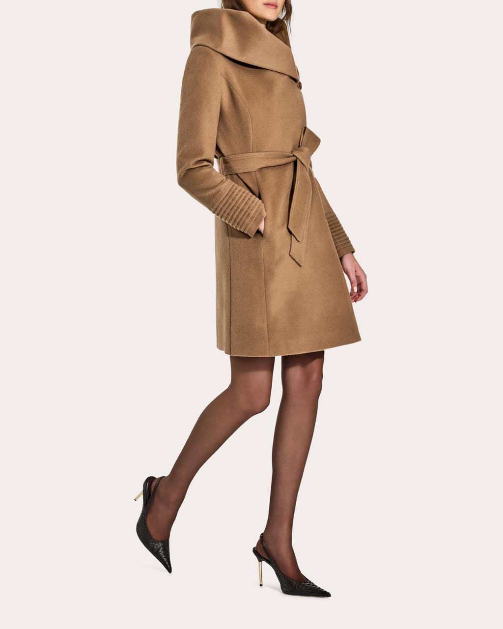 Baby Alpaca Hooded Midi Wrap Coat