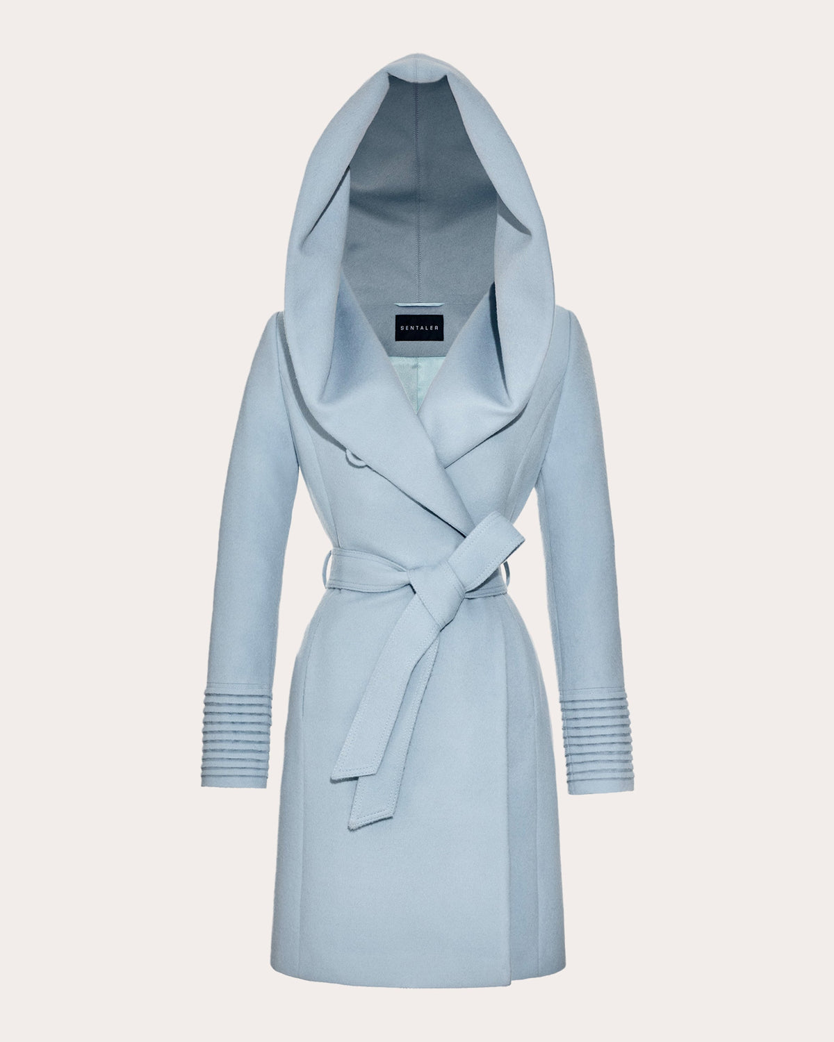 Baby Alpaca Hooded Midi Wrap Coat