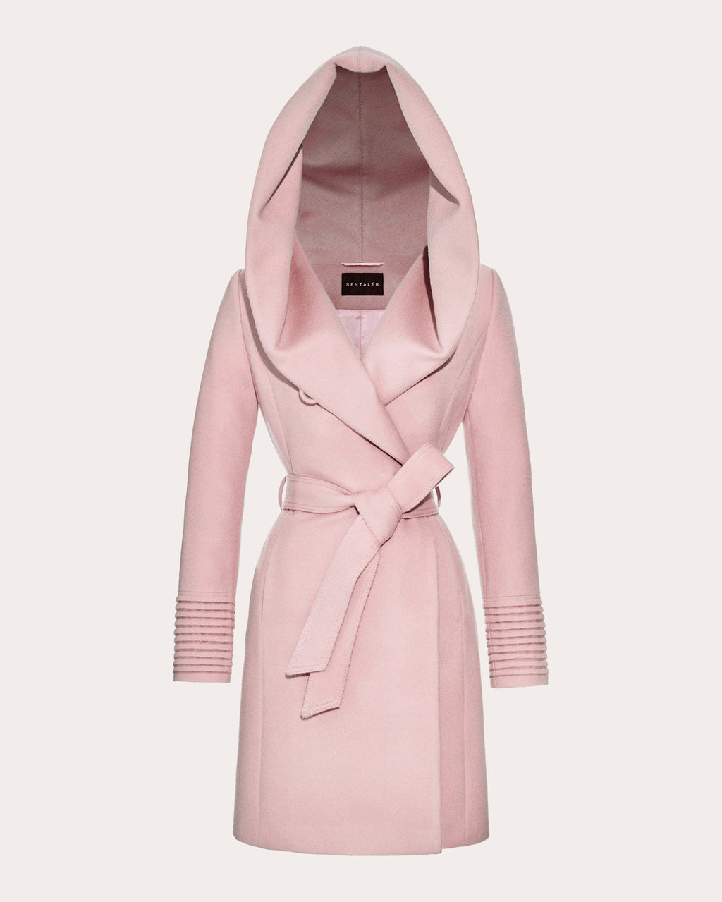 Baby Alpaca Hooded Midi Wrap Coat