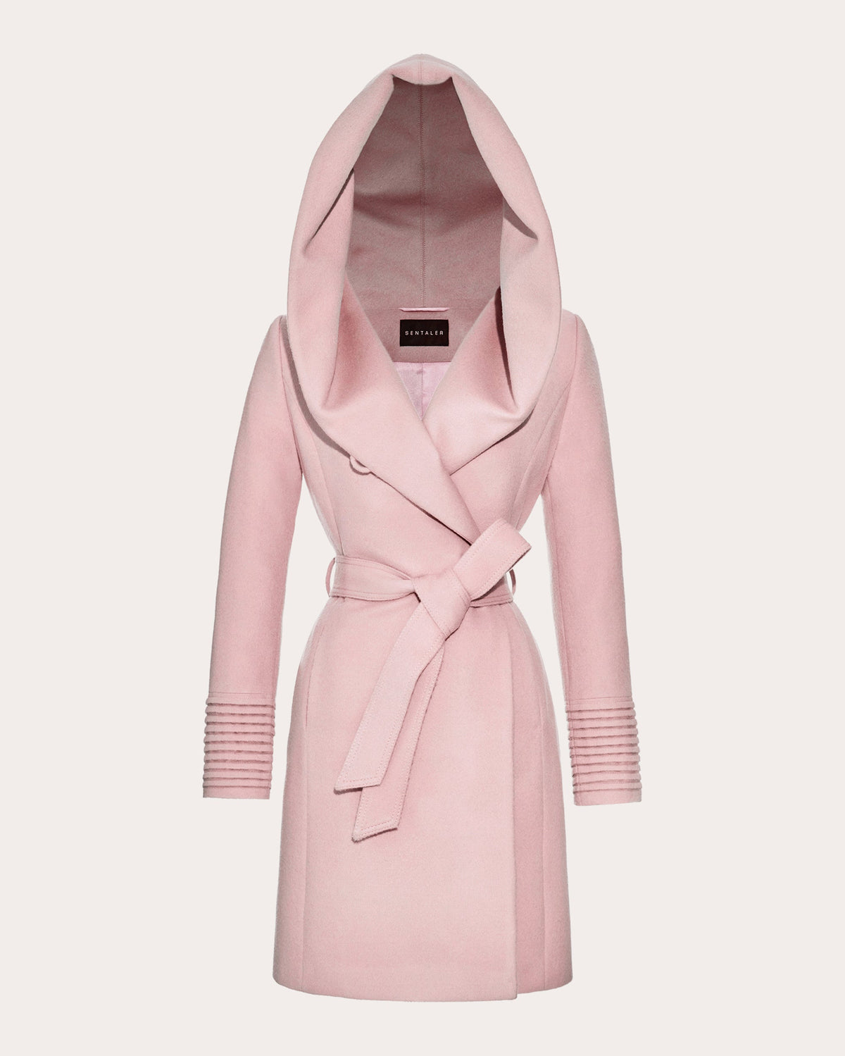 Baby Alpaca Hooded Midi Wrap Coat