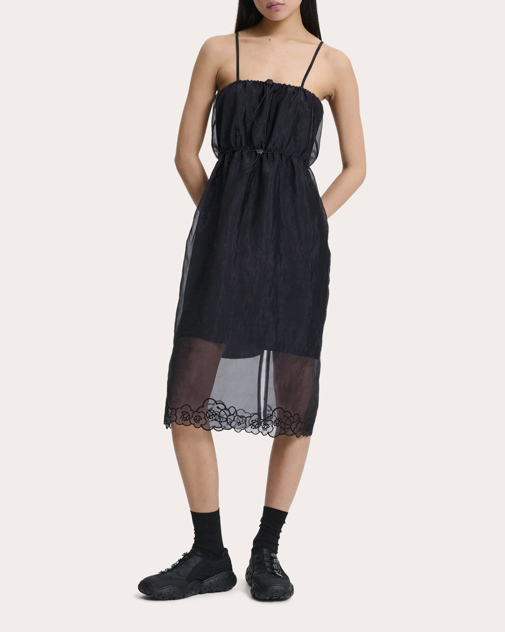 Barr Embroidered Floral Liquid Myrtia Slip Dress