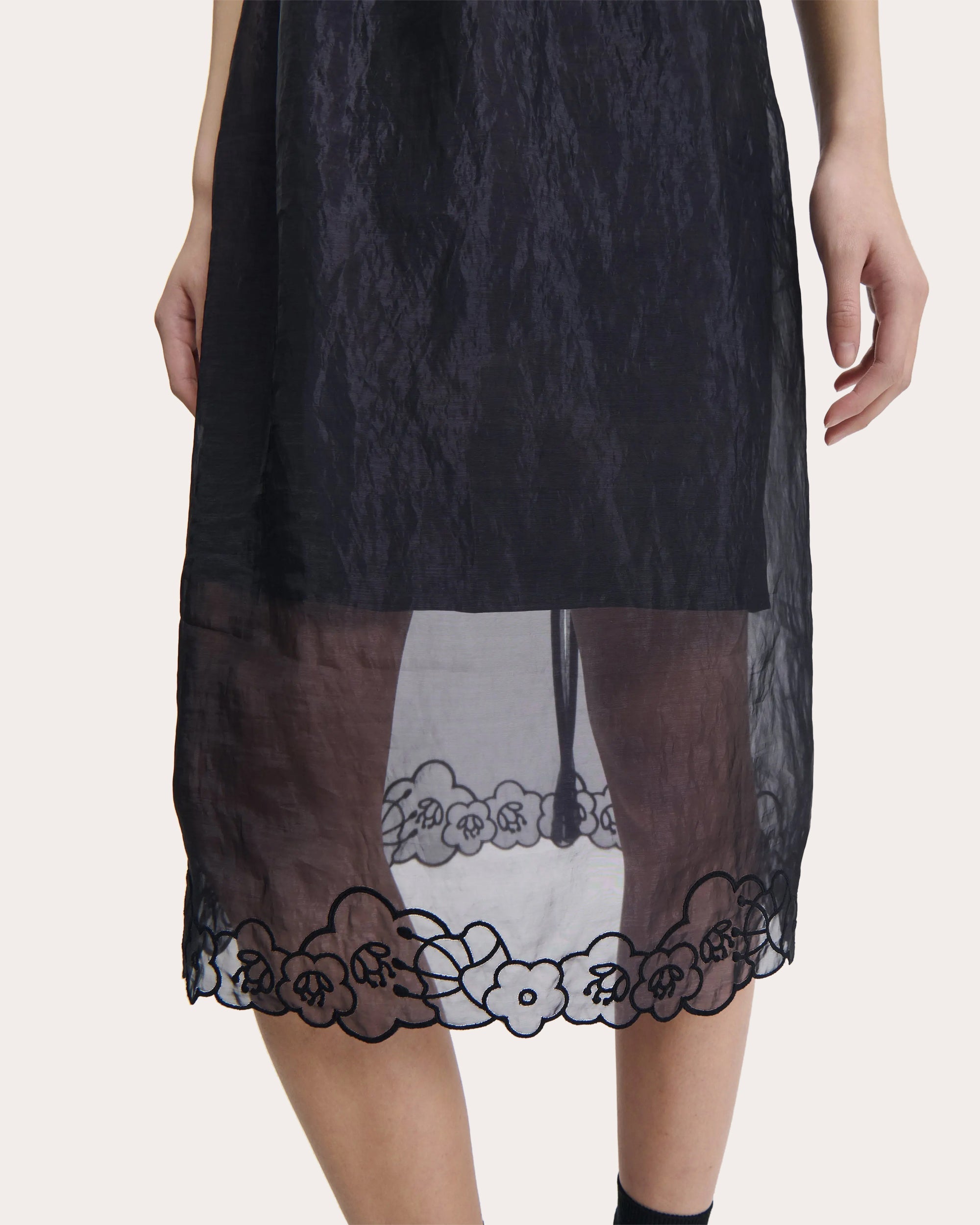 Barr Embroidered Floral Liquid Myrtia Slip Dress