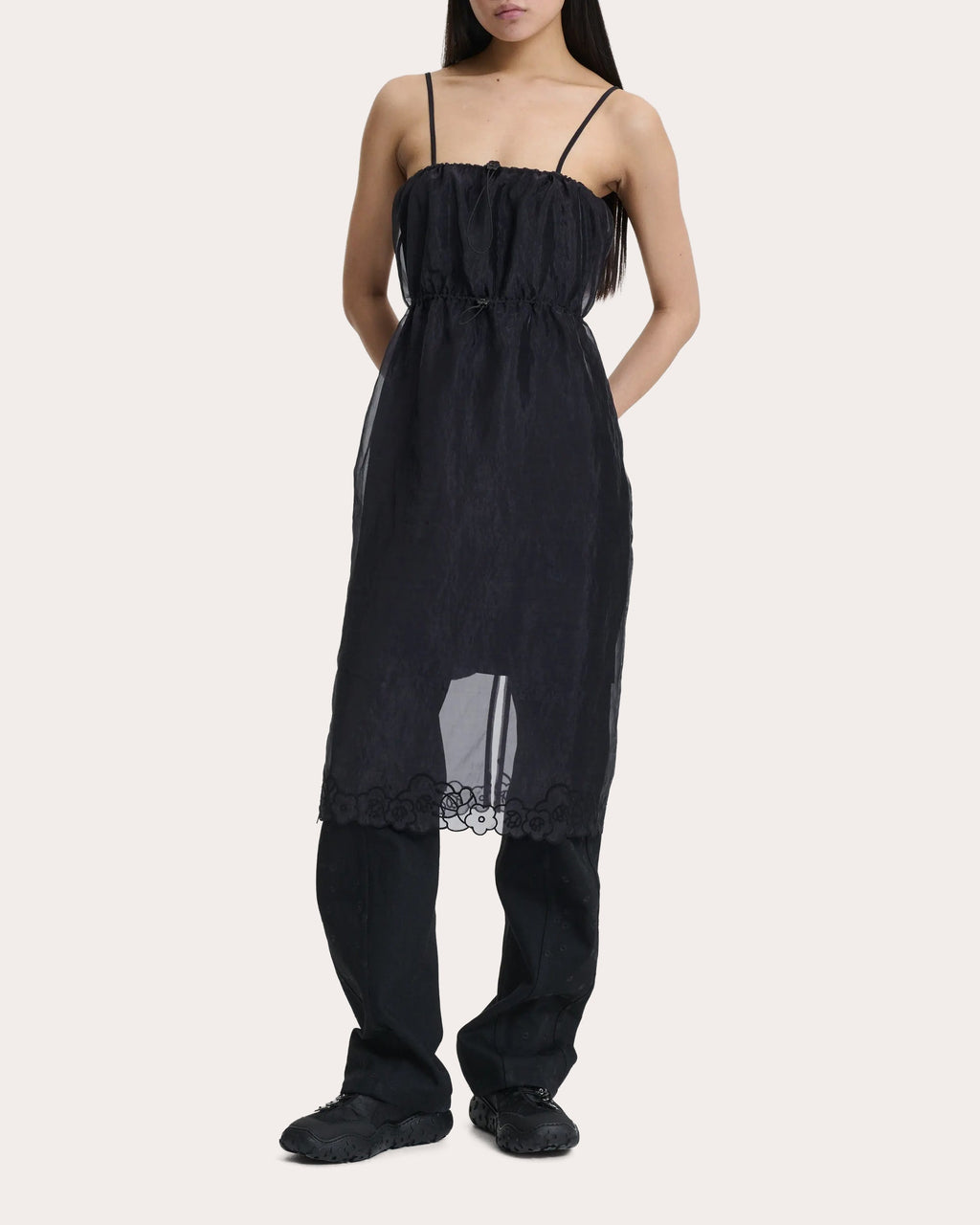 Barr Embroidered Floral Liquid Myrtia Slip Dress
