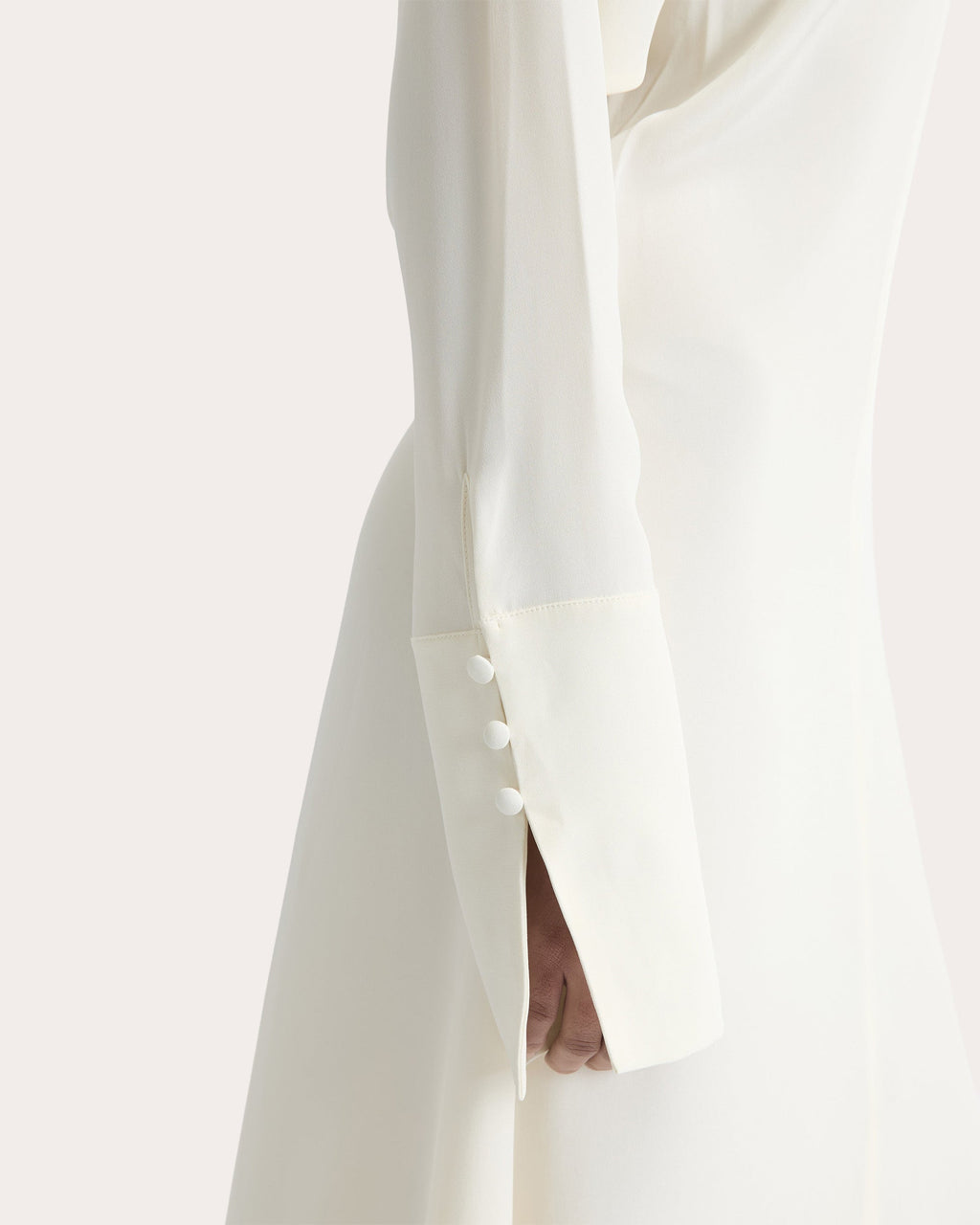 Lea Silk Crepe Collared A-Line Dress
