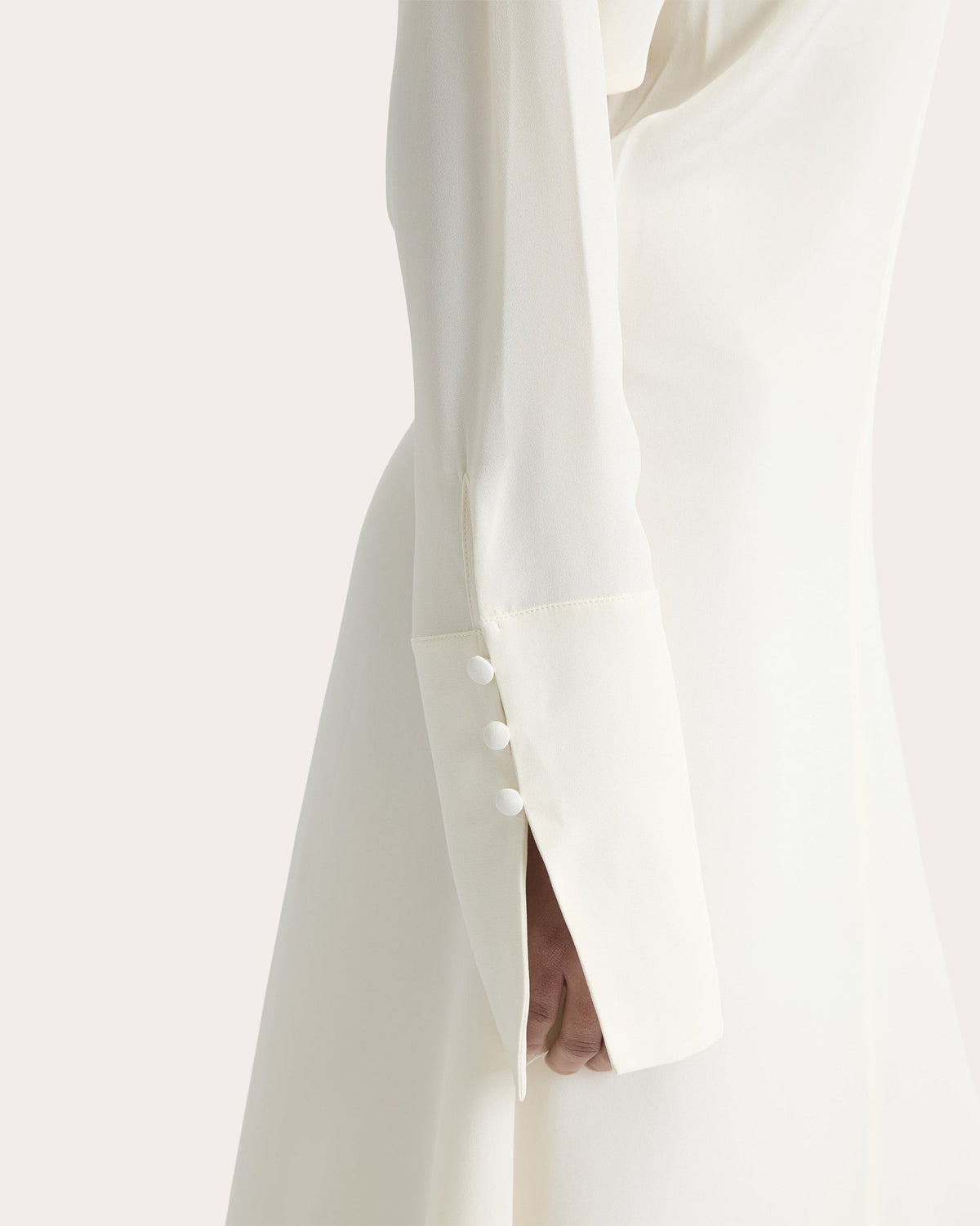 Lea Silk Crepe Collared A-Line Dress