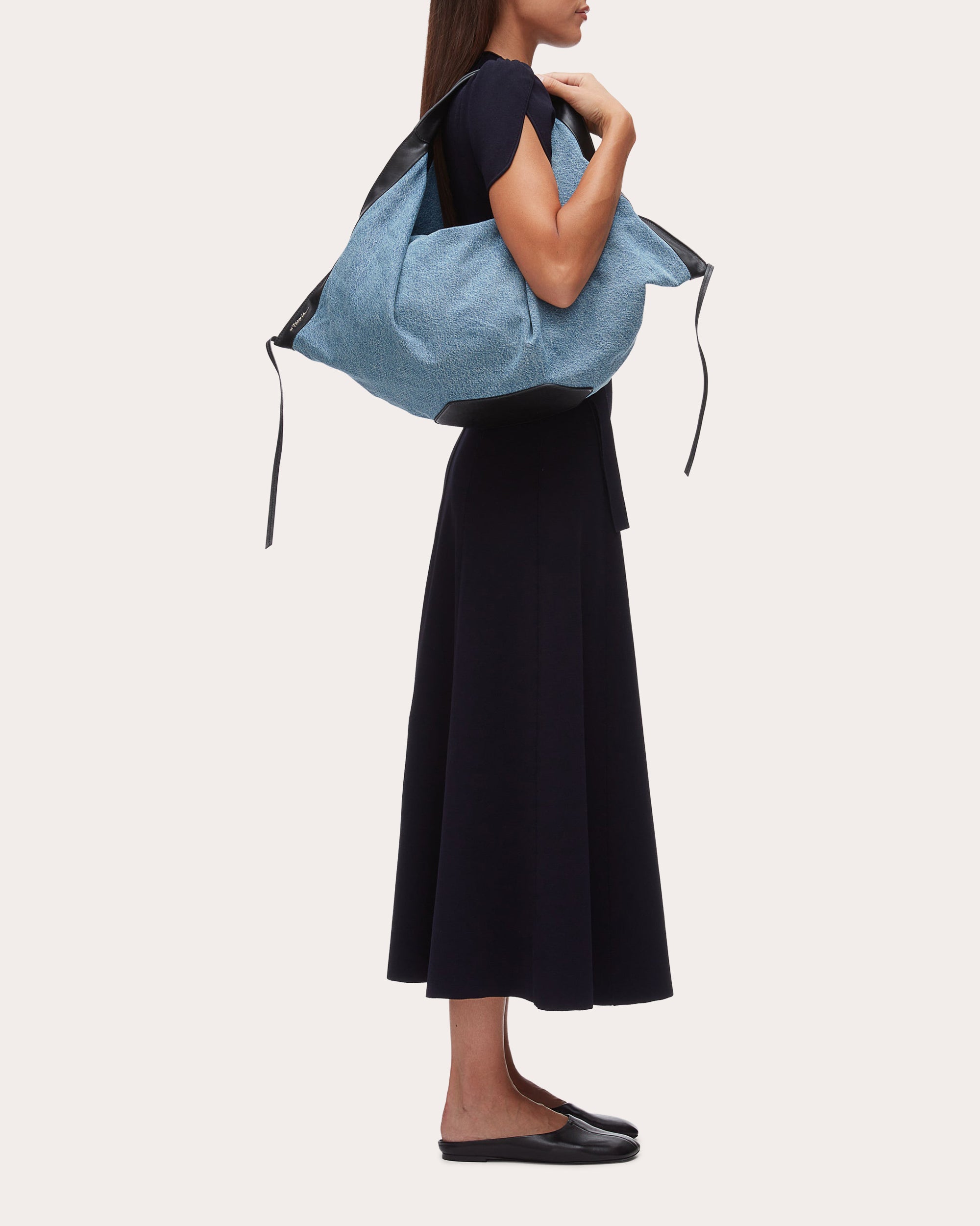 Large Luna Folded Denim Handbag