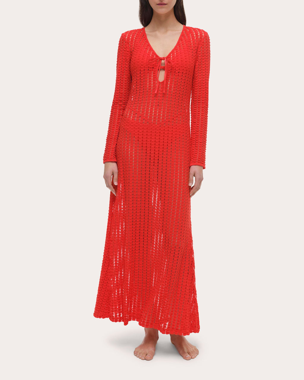 Elton Open-Knit Cotton Kaftan