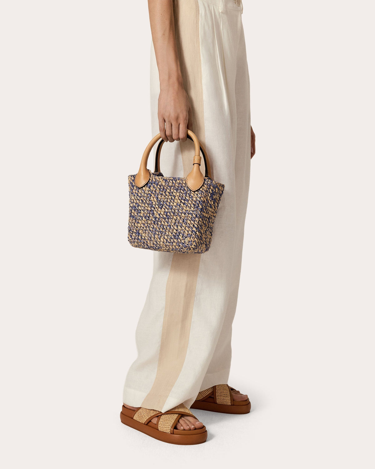 Ampara Crocheted Raffia Mini Tote