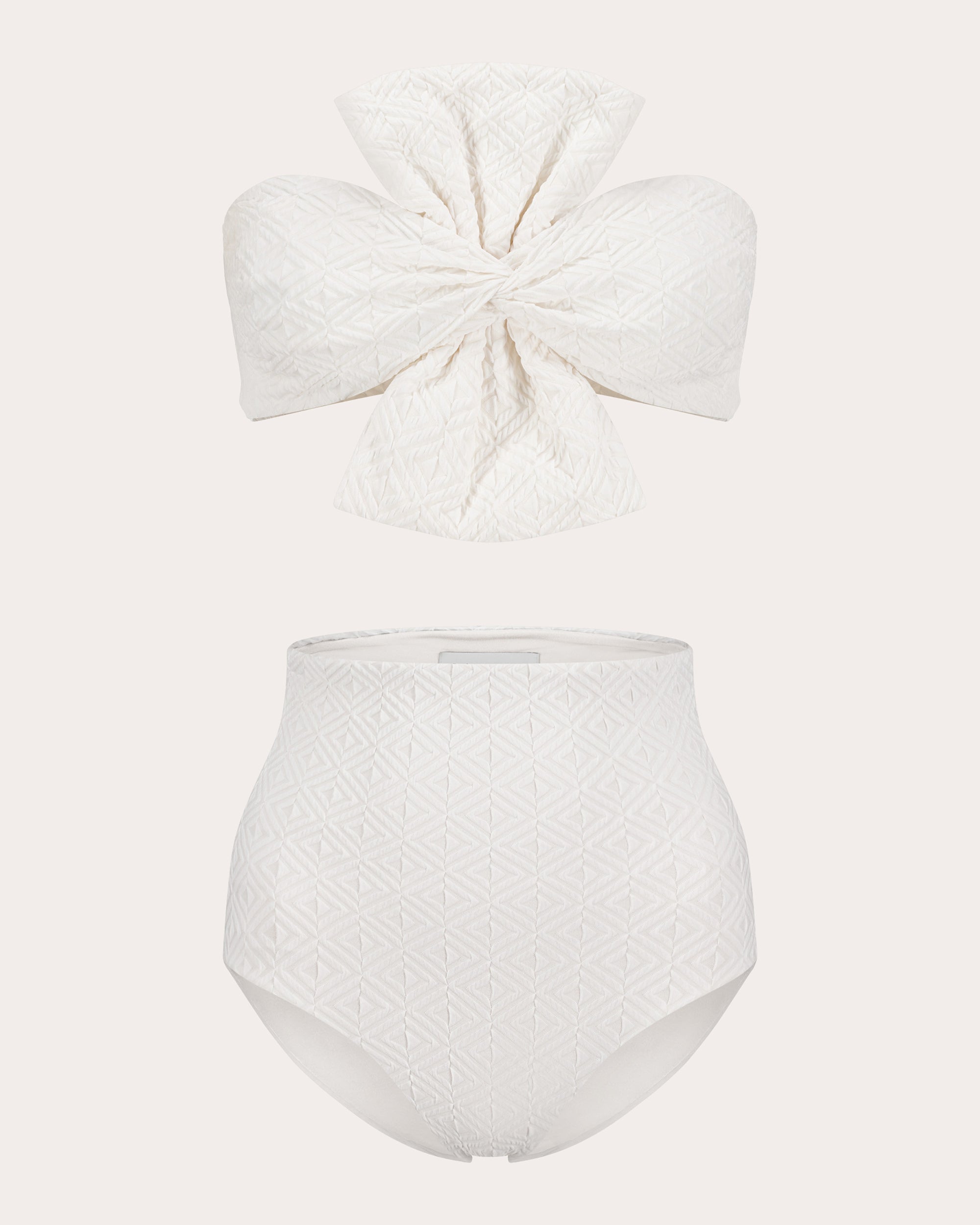 Laila Jacquard Bow Bandeau Bikini Top