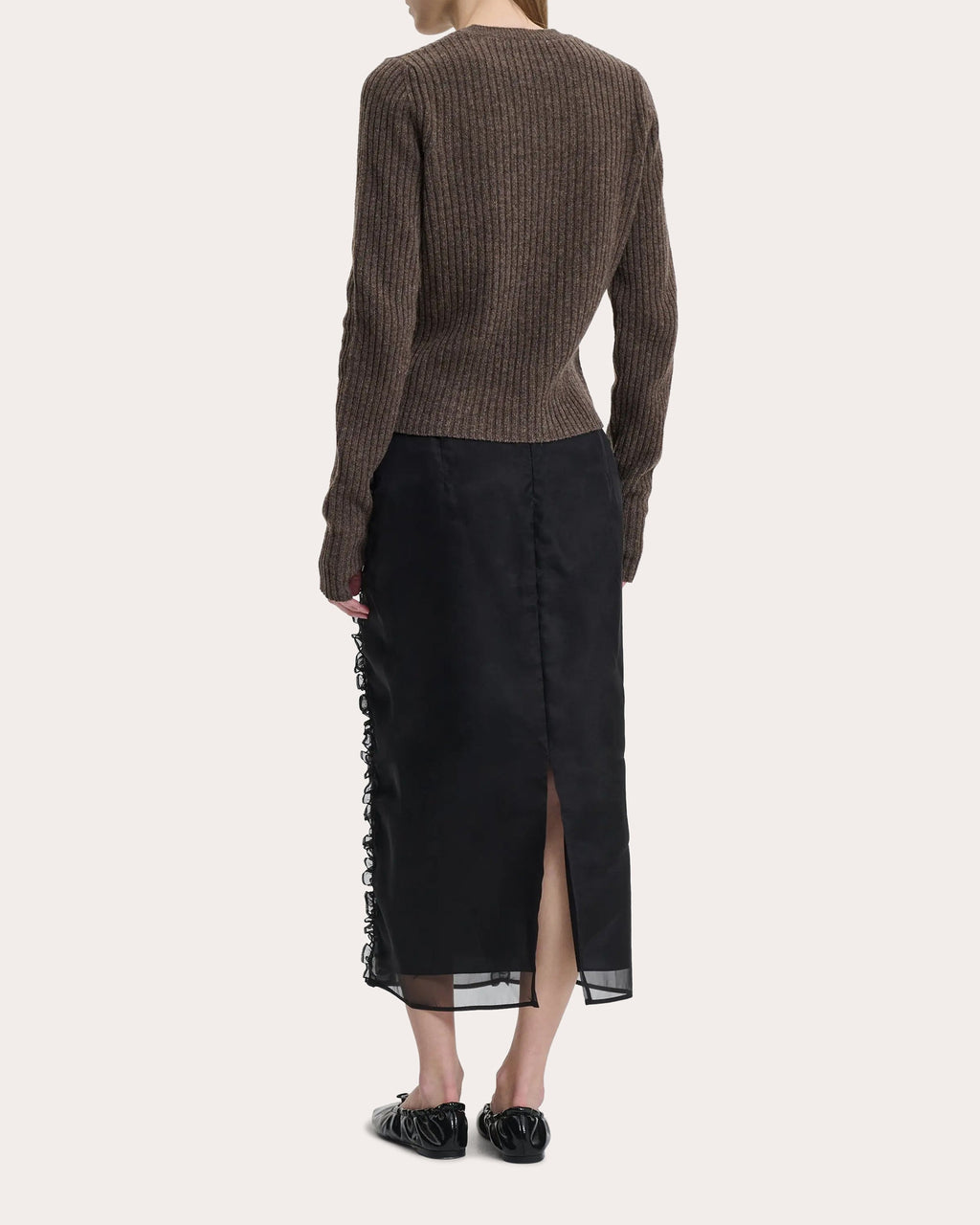 Blas Floral Appliqué Wool Crewneck Sweater