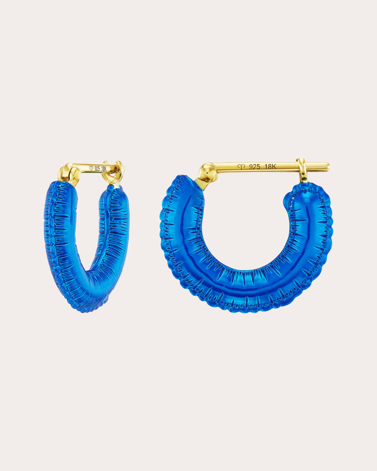 Arcade Blue Balloon Huggie Earrings