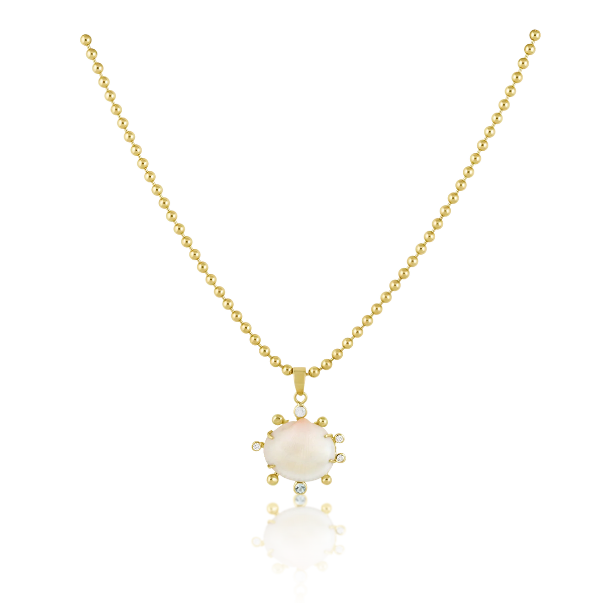 White Shell Halo Pendant