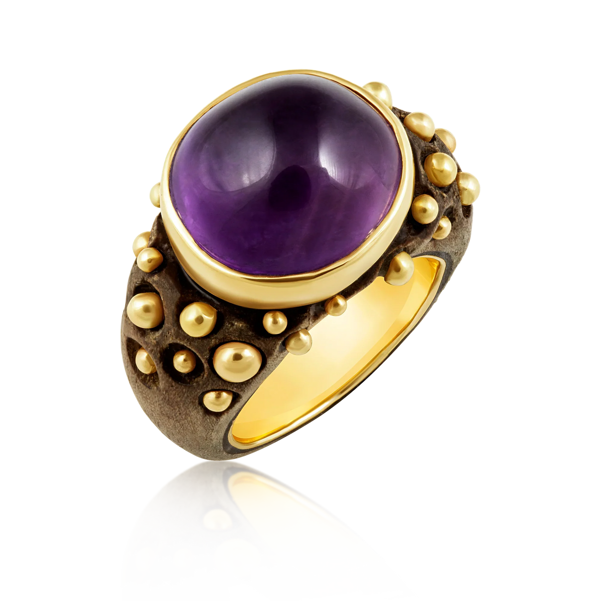 Wooden Amethyst Ring