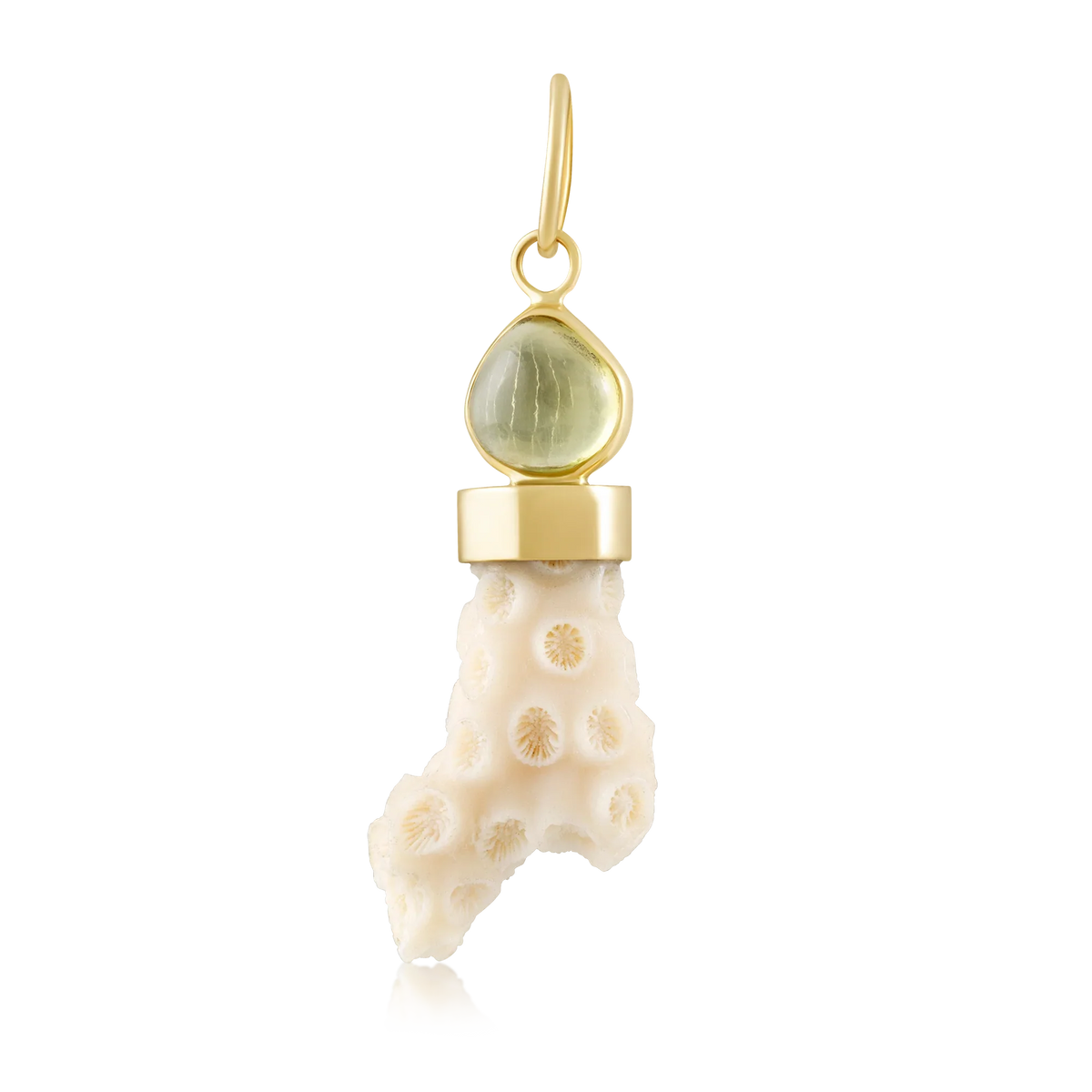 Yellow Teardrop Coral Pendant