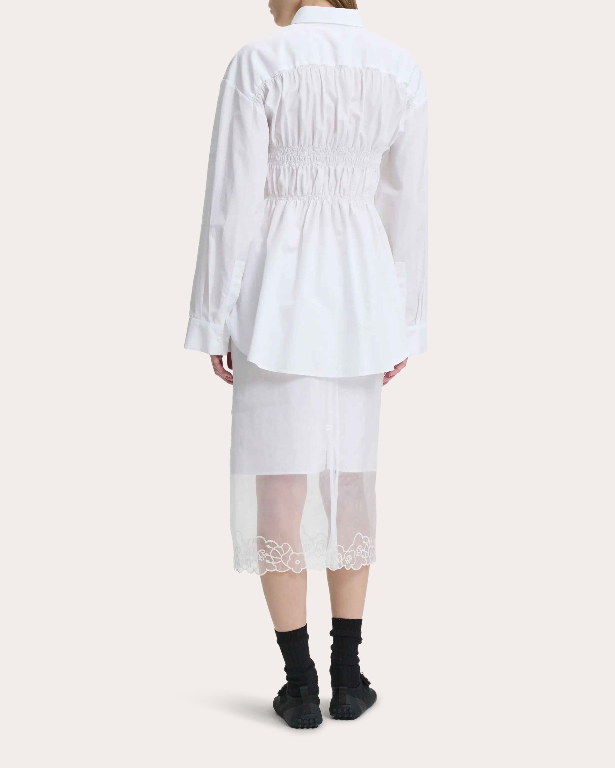 Braxton Ruched Cotton Button-Up