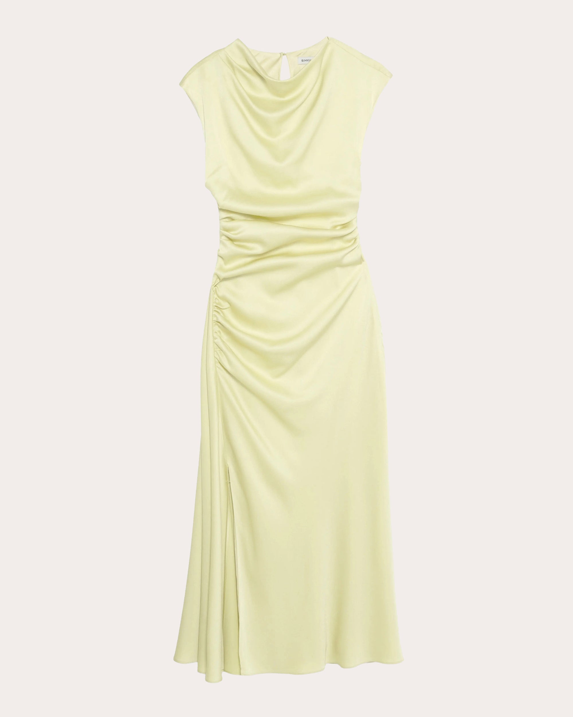 Burke Satin Draped Midi Dress
