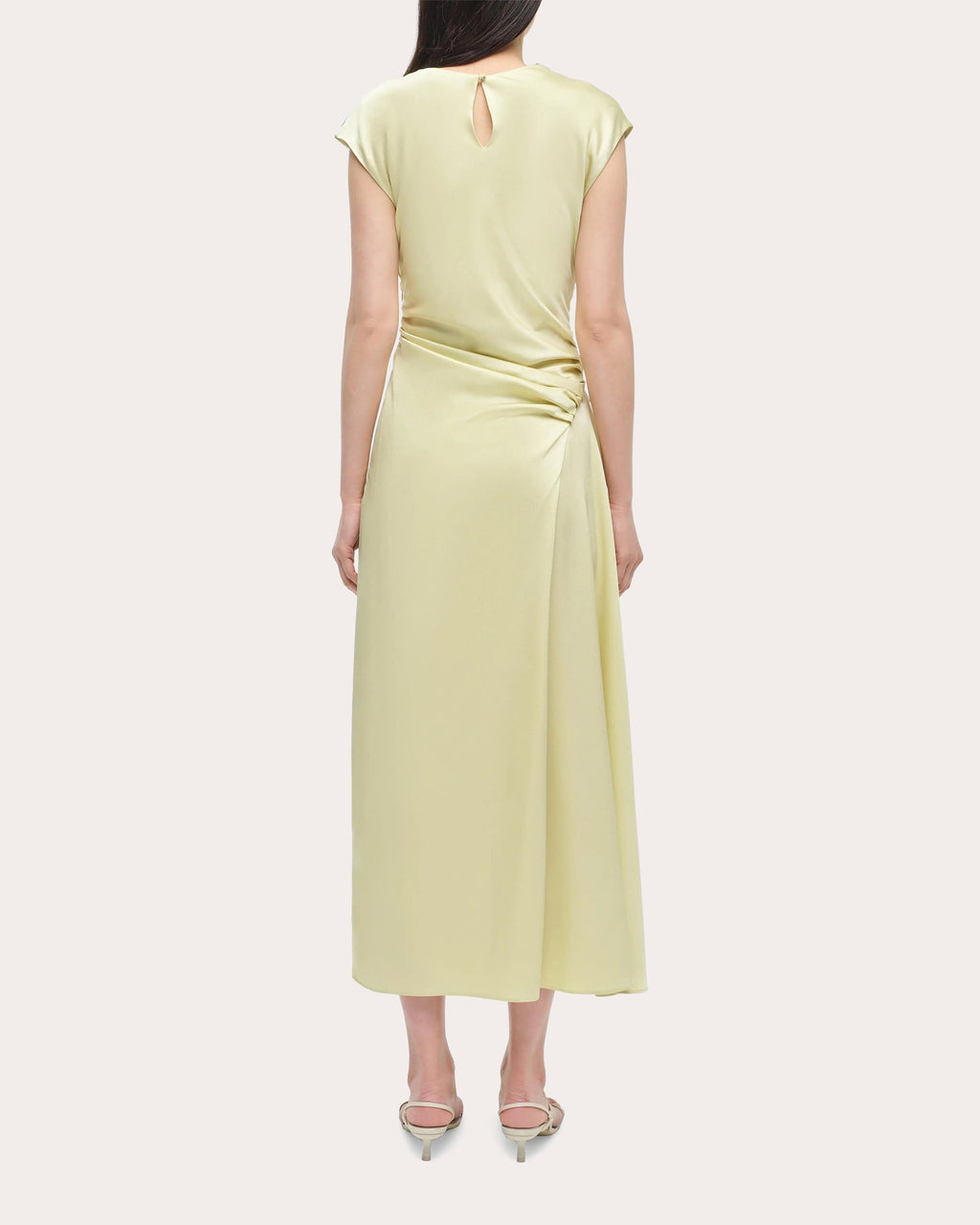 Burke Satin Draped Midi Dress