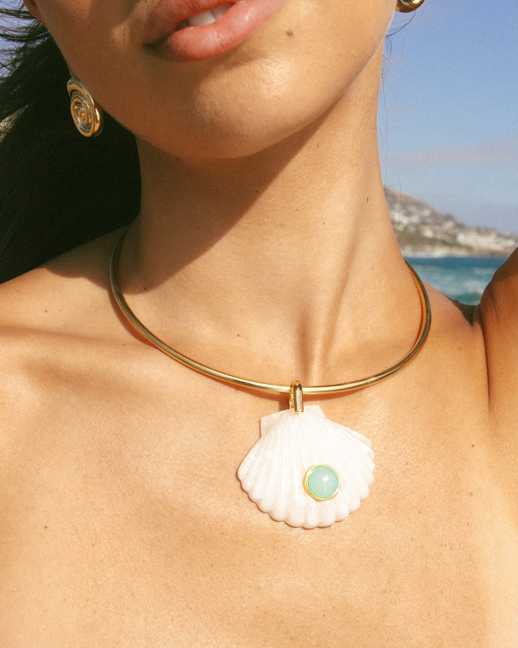 Amazonite Shelly Choker Necklace