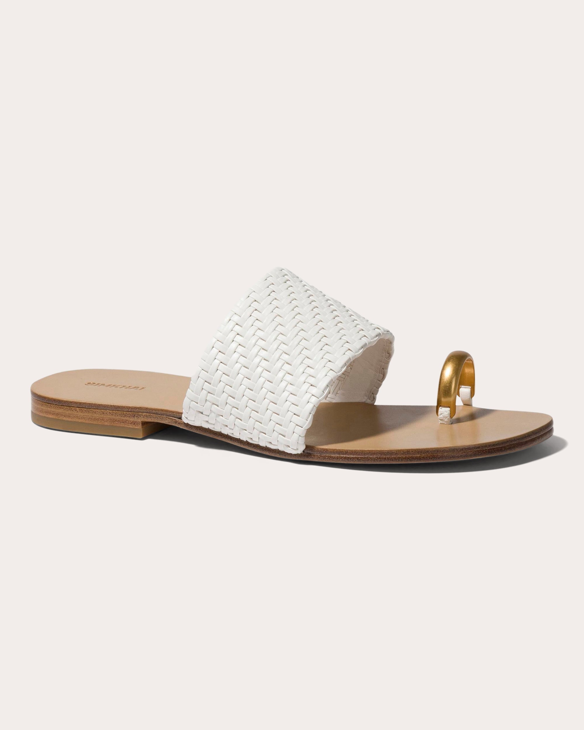 Ariana Woven Faux-Leather Sandal