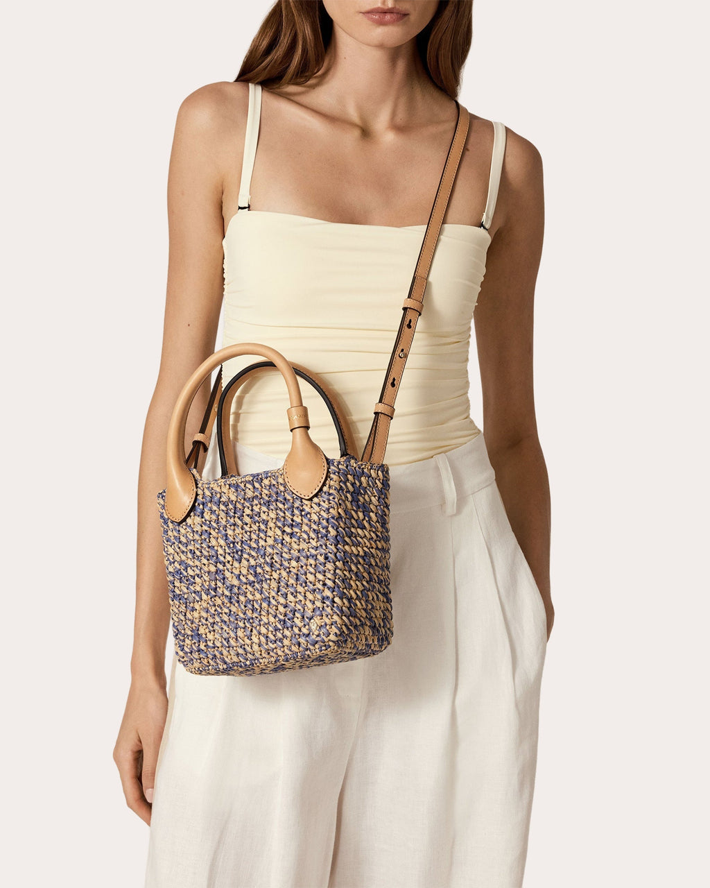 Ampara Crocheted Raffia Mini Tote