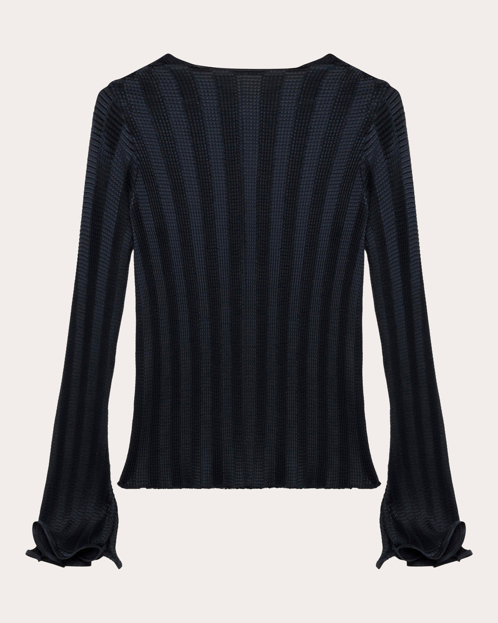 Carys Textured Stripe Flare-Sleeve Top