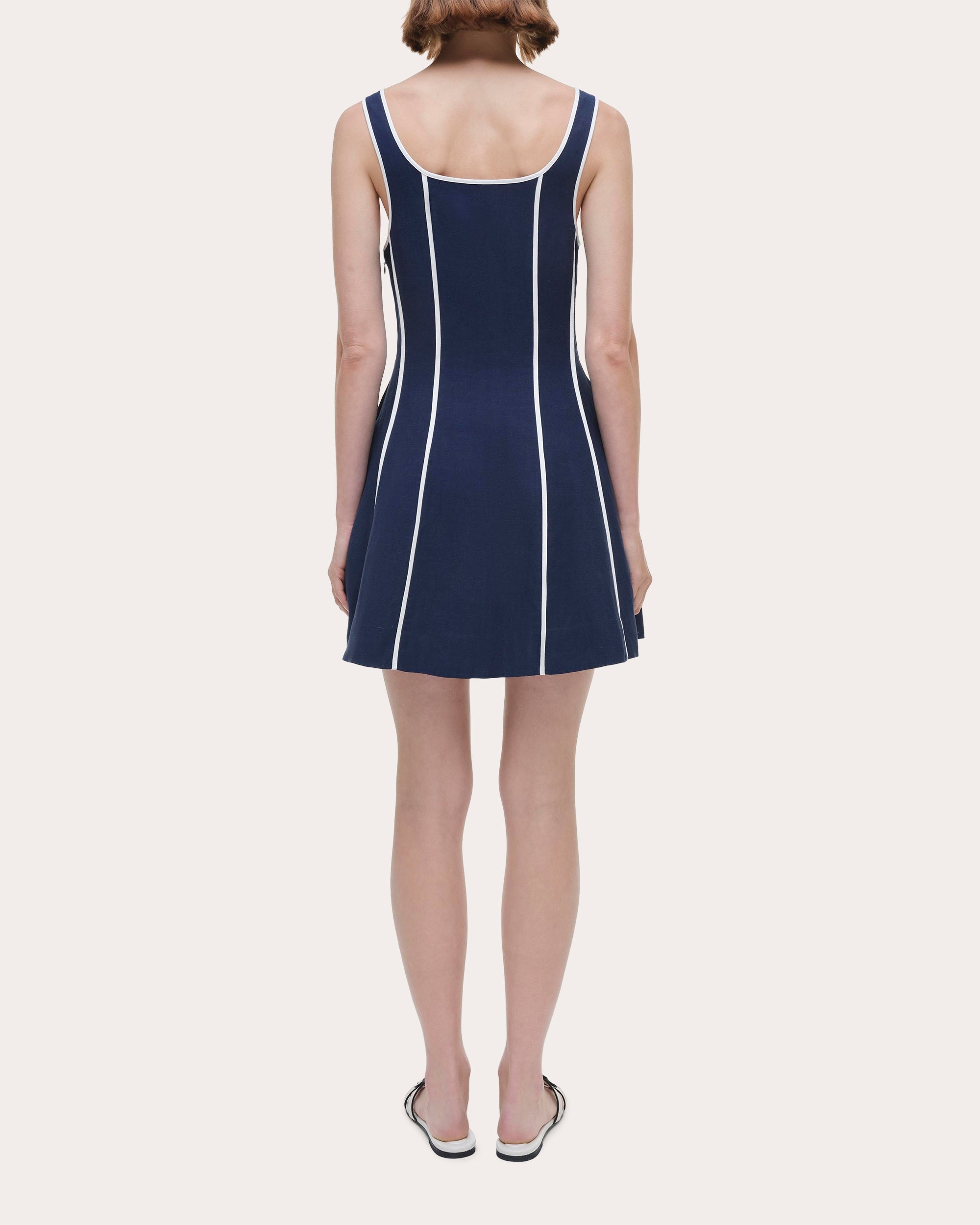 Irie Seamed Linen-Blend Mini Dress